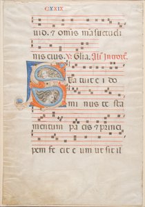 Double Leaf from a Gradual, ca. 1325 (blekk, tempera og bladgull på vellum) av Italian School