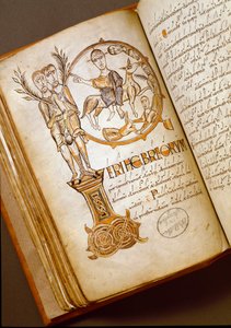 Inngang i Jerusalem Manuskript fra Bologna-skolen. (MS.123-Foglio 54 v) Roma fra 1000-tallet, Biblioteca Angelica av Italian School