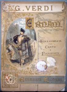 Ernani av Verdi, cover for partituret for sang og piano, sd 1800-tallet av Italian School