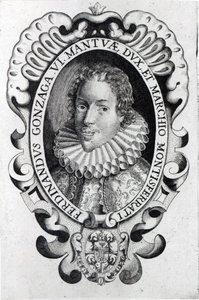 Ferdinando Gonzaga, hertug av Mantua (gravering) (bw-bilde) av Italian School