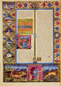 Fol.25v Åpning av Jeremias bok, fra Borso d
