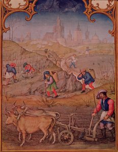 Fol.3v Mars måned: Working in the Fields, fra Breviarum Grimani av Italian School