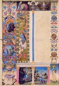 Fol.5v Genesis. Creation of the Universe, fra Borso d