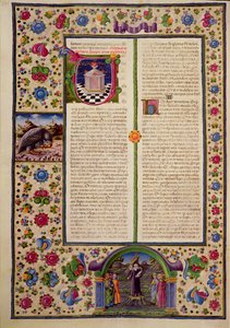 Fol.92v Åpning til profeten Amos bok, fra Borso d