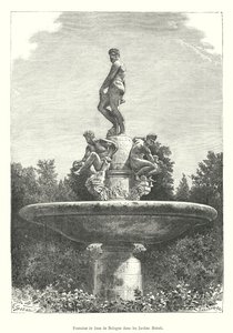 Fontenen til Jean de Bologna i Boboli-hagen (gravering) av Italian School