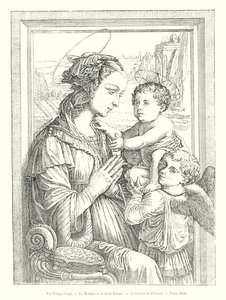 Fra Filippo Lippi, The Madonna and the Divine Child, Collection of Florence, Palazzo Pitti (gravering) av Italian School