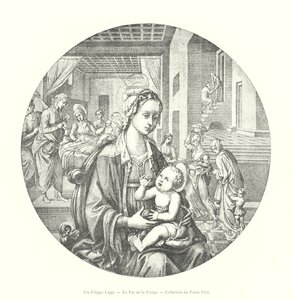 Fra Filippo Lippi, The Life of the Virgin, Pitti Palace Collection (gravering) av Italian School