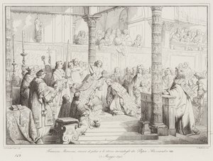 Francesco Morosini, mottar pileus og stocco sendt til ham av pave Alexander VIII av Italian School