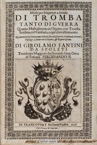 Frontispice of Way to learn trompetspillmetode for å lære trompet av Girolamo Fantini (1600-1675) av Italian School