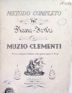 Frontispice av lærebok, Complete Method for the Piano av Muzio Clementi av Italian School
