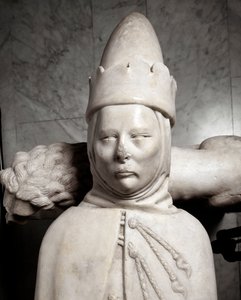 Begravelsesmonument til den første dogen av Genova Simone Boccanegra (marmorskulptur av Italian School