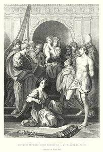 Giovanni Battista Rosso Fiorentino, La Madone de Rosso, Collection du Palais Pitti (gravering) av Italian School