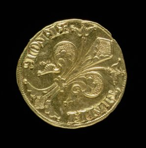 Gullflorin (forside) med en fleur de lys, florentinsk, 1252 (for bakside se 83494)