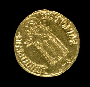 Gullflorin (revers) som viser døperen Johannes, florentinsk, 1252 (for forside se 83495)