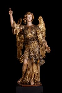 Guardian Angel (treskulptur, maleri og gull av Italian School