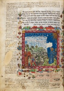 Harley 5686, f.60 Praying for rain, fra en festivalbønnebok av Leon ben Joshua De Rossi fra Cesena, Italia av Italian School
