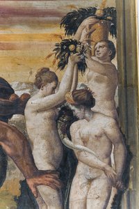 Hercules dreper Antaeus, fra det gule rommet av Italian School