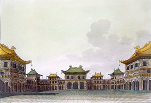 Hjemmet til en rik person i Peking, ca. 1820-30-tallet av Italian School
