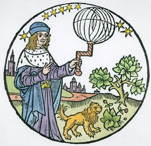 Ideell portrett av Aristoteles (384–322 f.Kr.), kopi av en illustrasjon fra Aristoteles cum Leonardi Aretini Commentariis, Venezia 1516, brukt i en magihistorie, utgitt sent på 1800-tallet (la av Italian School