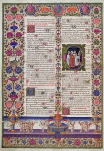 Opplyst side fra Salmenes bok, fra Borso d