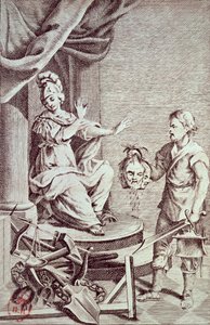 Illustrasjon fra "Of Crimes and Punishments" av Cesare Bonesana (1738-94) Marquis de Beccaria av Italian School