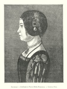 Inconnue, Attribuee a Pierro Della Francesca, Galerie Pitti (gravering) av Italian School