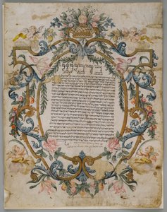 Jødisk vigselsattest, Italia, 1740 av Italian School
