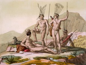Korah Hottentots of the Cape, ca. 1820-30-tallet av Italian School