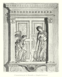 Bebudelsen, av Donatello, Cavalcanti-kapellet (gravering) av Italian School