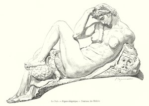 Natten, allegorisk figur, graven til Medici (gravering) av Italian School