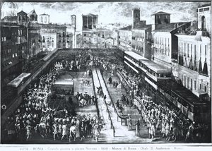 Stor turnering på Piazza Navona, ca. 1610 av Italian School