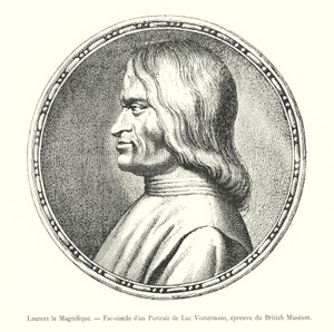 Lawrence the Magnificent, faksimile av et portrett av Luc Vostermans, British Museum-bevis (gravering) av Italian School