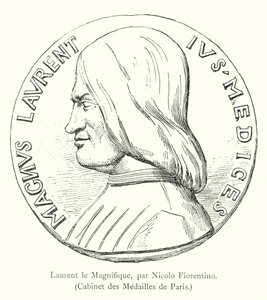 Laurent den storslåtte, av Nicolo Fiorentino, Cabinet des Medailles de Paris (gravering) av Italian School