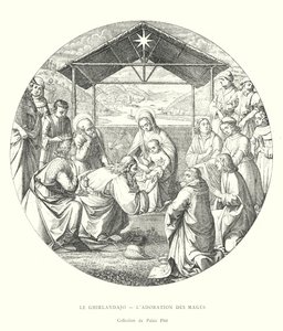 The Ghirlandajo, The Adoration of the Magi, Pitti Palace Collection (gravering) av Italian School