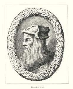 Leonard de Vinci (gravering) av Italian School