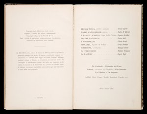 Libretto av Tosca av Giacomo Puccini, Edition Ricordi, Italia av Italian School