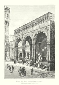 Loggia dei Lanzi, Place de la Seigneurie, Andrea Orgagna, arkitekt av Italian School