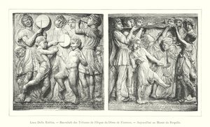 Luca Della Robbia, basrelieffer fra orgelgalleriet i domen i Firenze, i dag i Bargello-museet (gravering) av Italian School