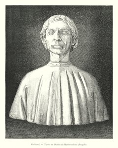 Machiavelli, Etter en marmor fra nasjonalmuseet, Bargello (gravering) av Italian School