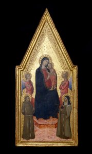 Madonna og barn med St. Francis, St. Clare og Two Angels, 1340-50 (tempera og bladgull på panel)