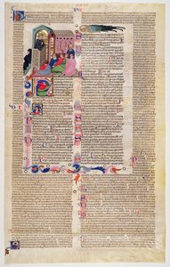Marlay Cutting IT.11: Blad med miniatyr fra Gratians Decretum som viser en munk som forkynner for en menighet av menn og kvinner av Italian School