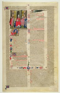 Marlay Cutting IT.3: Blad med miniatyr fra Gratians Decretum som viser saken om biskopen anklaget for kjødelig synd av Italian School