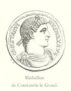 Medaljong av Konstantin den store (gravering) av Italian School