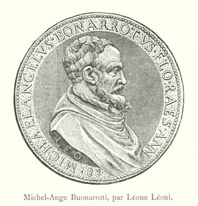 Michel-Ange Buonarroti, av Leone Leoni (gravering) av Italian School