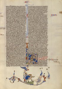 Moses slo vann fra klippen for israelittene, ca. 1250–62 (tempera og gull på pergament) av Italian School
