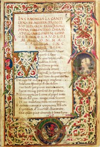 Ms.392 fol.1 Song in praise of Laure, fra 