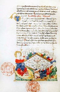 Ms 364 The Last Supper, fra Breviary of Monte Cassino (vellum) av Italian School