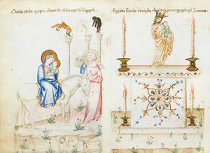 Ms 43-1950 fol.3v The Flight into Egypt, fra Speculum Humanae Salvationis av Italian School