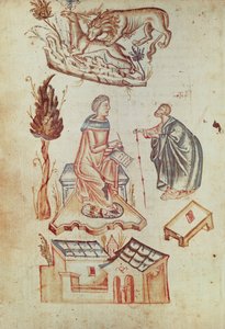 Ms Grec 36 f.187v En friluftsmedisinsk konsultasjon i antikken, fra en samling vitenskapelige tekster av Italian School