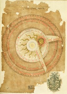 Ms Lat 696 W.8.20 fol.1r Solur-kalender, fra 